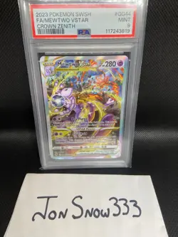Pokemon Mewtwo VSTAR GG44 Crown Zenith Full Art Ultra Rare Holo PSA 9 MINT - Image 1