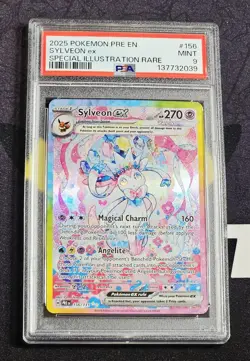 2025 Pokemon Sylveon Ex Special Illustration Rare 156 Prismatic Evolutions PSA 9 - Image 1