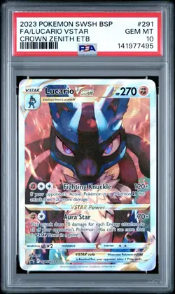 2023 Pokemon Crown Zenith ETB Promo Lucario VSTAR SWSH291 PSA 10 Gem Mint - Image 1