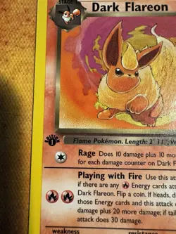 1st Edition Team Rocket Dark Flareon | 35/82 | Vintage Pokemon Card - Image 3