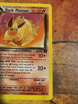 1st Edition Team Rocket Dark Flareon | 35/82 | Vintage Pokemon Card - Image 5
