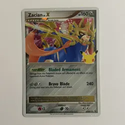 Zacian LV.X SWSH135 Black Promo Celebrations Classic Collection Pokemon TCG Card - Image 1