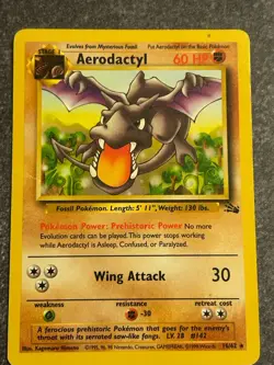 Aerodactyl Pokemon Card 16/62 Fossil Set Non Holo Vintage 1999 Pokemon TCG - Image 1