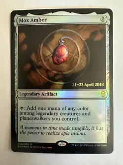MTG: Mox Amber - Dominaria - Prerelease Foil - NM - Commander / CEDH / Magic - Image 1
