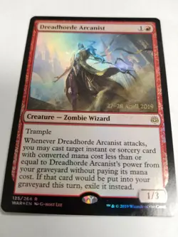 MTG Dreadhorde Arcanist War of the Spark 125/264 Foil Promo Prerelease Stamp NM - Image 1