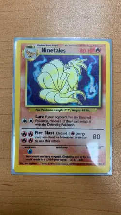 Pokemon TCG Ninetales Base Set 12/102 Holo Unlimited Holo Rare - Image 1