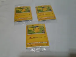 Pokemon Pikachu 028/078 Pokemon GO Holo Promo Sealed Lot Of 3 - Image 1
