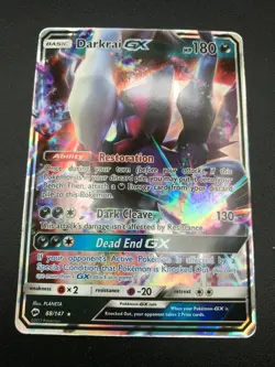 Darkrai GX ULTRA RARE 88/147 SM Burning Shadows Pokemon HOLO NM 2017 - Image 1
