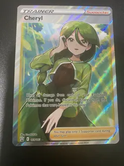 Pokemon Cheryl Full Art Ultra Rare Trainer Holo 159/163 Swsh05 Battle Styles - Image 1
