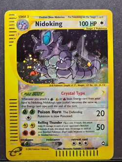 2003 Pokemon WotC Aquapolis 150/147 – Nidoking – Secret Rare Holo Swirl – LP - Image 1