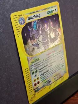 2003 Pokemon WotC Aquapolis 150/147 – Nidoking – Secret Rare Holo Swirl – LP - Image 2