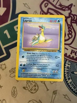 Lapras 25/62 Non Holo Fossil Set Rare Pokemon WOTC Played - Image 3