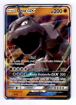 Onix GX Hidden Fates #36 (2019) Ultra Rare Holo NM Pokemon - Image 1