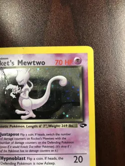 Pokemon Rocket's Mewtwo 14/132 Gym Challenge Holofoil - Damaged - Image 3