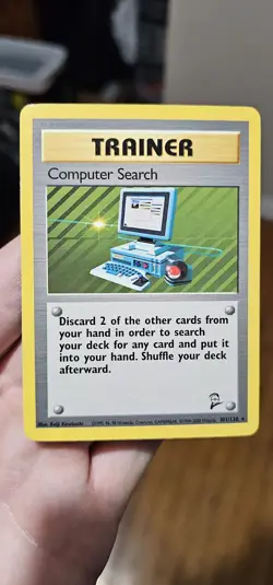 Pokemon TCG Trainer Computer Search Base Set 2 Unlimited Rare Card 101/130 - Image 1