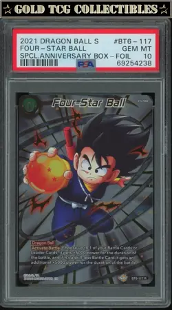 PSA 10 ⭐ Four-Star Ball Son Goku Alt Art Promo Card Super DBS Z DBZ Heroes - Image 1