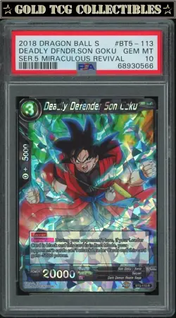 PSA 10 ⭐ Son Goku Deadly Defender Miraculous Revival Card DBS DBZ Z Heroes - Image 1