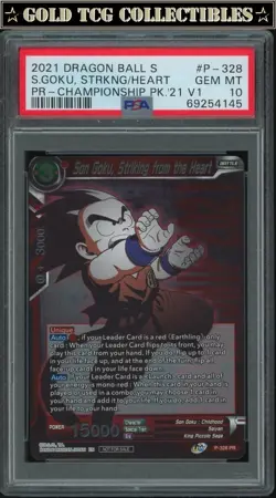 PSA 10 ⭐ Son Goku Championship 2021 Striking Heart Promo Card Super DBS Z DBZ - Image 1
