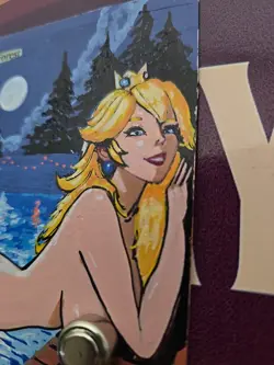 MTG Altered Forest Basic Land – Princess Peach Waifu – Hand Painted – Unique - Image 2