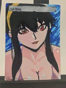Sol Ring MTG – Yor Spy x Family Anime Fan Art Hand-Painted Alter Signed BAZAYO - Image 1