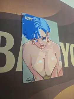 MTG Altered Plains – Bulma Inspired Anime Fan Art Hand Painted Signed by BAZAYO - Image 5