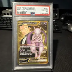 2025 POKEMON DESTINED RIVALS #240 TEAM ROCKET'S MEWTWO EX PSA 10 - Image 1