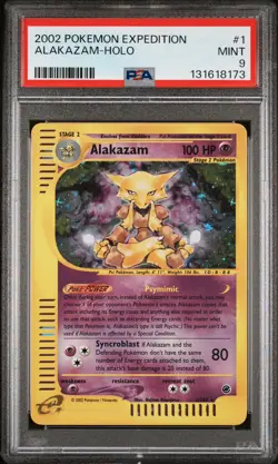 2002 POKEMON EXPEDITION #1 ALAKAZAM-HOLO PSA 9 - Image 1