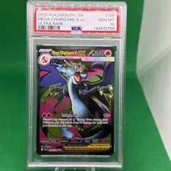 2025 POKEMON PFL EN-PHANTASMAL FLAMES ULTRA RARE #109 MEGA CHARIZARD X EX PSA 10 - Image 1