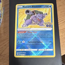 Pokemon Radiant Blastoise Radiant Rare Pokemon GO Holo 150 HP 018/078 - Image 1