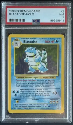 Pokemon TCG Blastoise Holo Base Set, Unlimited 2/102 PSA 7 - Image 1