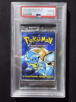 Pokemon TCG - 1999 Base Set Unlimited Blastoise Art Sealed Pack - PSA 10 - Image 1