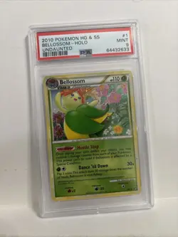 Pokemon PSA 9 MINT Bellossom 1/90 HGSS Undaunted Holofoil Rare 2010 - Image 1