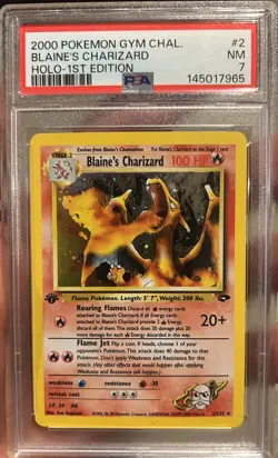 PSA 2000’s Pokemon Gym challenge Blaine’s Charizard Holo-1st Edition - Image 1