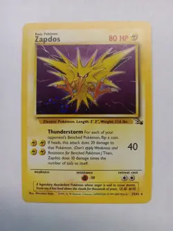 Zapdos 30/62 Fossil Unlimited Holo Rare Vintage Pokemon TCG NM/M NICE !! - Image 1