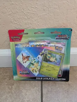 Pokemon TCG Scarlet & Violet Prismatic Evolutions 3 Booster Blister Leafeon Foil - Image 1