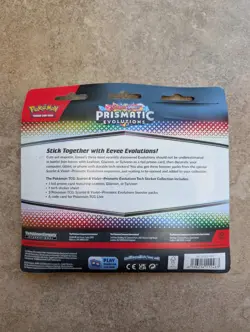 Pokemon TCG Scarlet & Violet Prismatic Evolutions 3 Booster Blister Leafeon Foil - Image 4