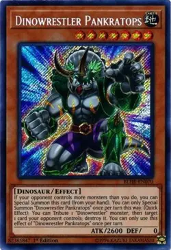 Lightly Played, English Yu Gi Oh Dinowrestler Pankratops - BLHR-EN070 - Secret R - Image 1