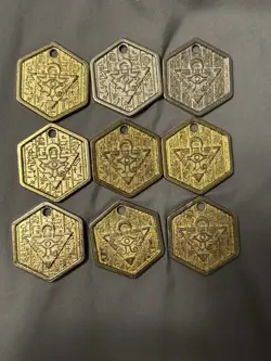 Yugioh Takahashi 9 HOLO Metal Medallion Hexor Lot! Magician, Red Eyes & More! - Image 2