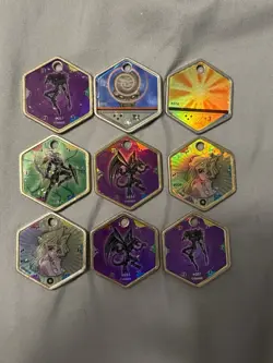 Yugioh Takahashi 9 HOLO Metal Medallion Hexor Lot! Magician, Red Eyes & More! - Image 3
