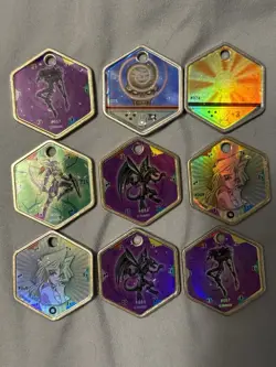 Yugioh Takahashi 9 HOLO Metal Medallion Hexor Lot! Magician, Red Eyes & More! - Image 4