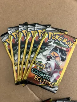 (X18) Pokemon TCG S&M: Cosmic Eclipse 3 Card Mini Booster Pack 18 Packs - Image 4