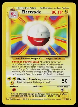Pokemon Card - Electrode Base Set 21/102 Rare - Image 1