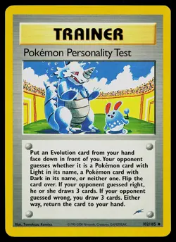 Pokemon Card - Pokemon Personality Test Neo Destiny 102/105 Uncommon - Image 1
