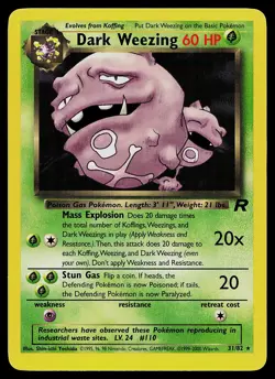 Pokemon Card - Dark Weezing Team Rocket 31/82 Rare - Image 1