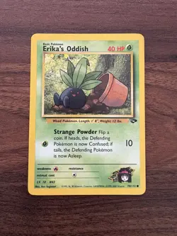 Erika's Oddish 70/132 - Gym Challenge Pokemon Card Nintendo Common WOTC LP - Image 1