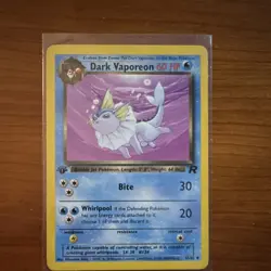 Pokemon TCG Dark Vaporeon Unlimited Team Rocket 45/82 Rare 60 HP Card - Image 1