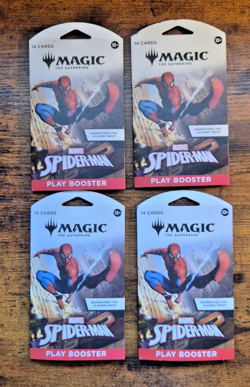 MTG: Marvel's Spider-Man - LOT of 4 Play Booster Packs 56 Cards Total 171402 - Image 1