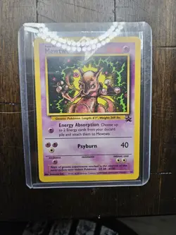 Pokemon Mewtwo 14 Vintage Black Star Promo Card WOTC - Image 1