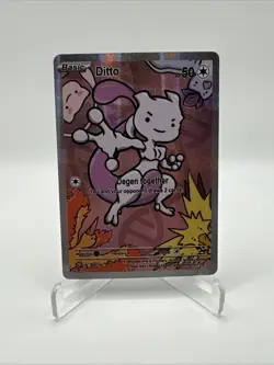 After Skool Hobby V2 #76 Ditto Mewtwo Holo Fan Art Card Genetic Mystery Pokemon - Image 1