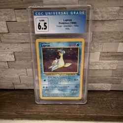 Pokemon Lapras Fossil Unlimited Holo Rare CGC 6.5 Card 10/62 English 1999 - Image 1